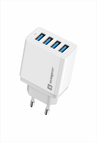 Imagem 1 de 4 de Fonte Carregador Com 4 Portas Usb Carga Rápida Bivolt