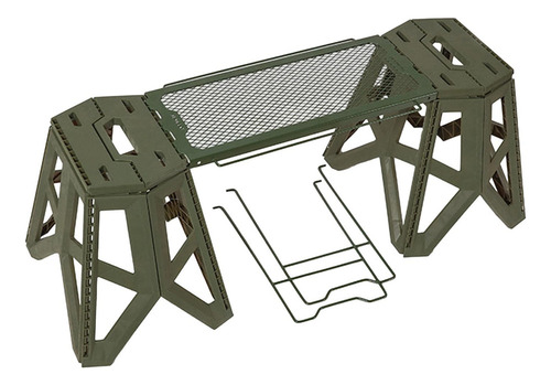 Juego De Mesa Y Taburete Plegable, Muebles De Camping, Verde