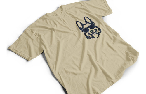 Camiseta Algodón Para Adulto Logo Escudo Perro Pastor Alemán