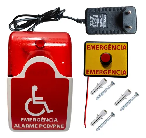 comprar Alarme Audiovisual Para Banheiro Pne Pcd - Com Fio