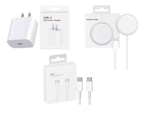 Kit Magsafe Cargador Inalambrico + Cubo 20w + Cable C A C