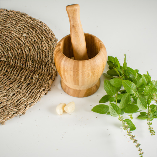 Pilão De Bambu Amassador De Temperos E Caipirinha Socador