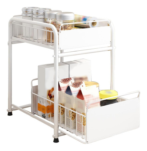 Organizador Cajonera Metálico Ideal Para La Cocina Color Blanco