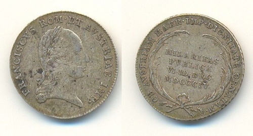 Austria Medalla 1804  Plata Coronacion Francisco I  Exc