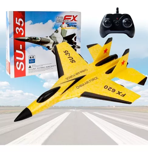 Avião de Brinquedo com Controle Remoto, SU35 ou SU57, Modelo Planador com  Luzes LED, 2,4 GHz, Espuma EPP, Presentes para Criança