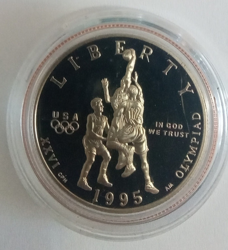 Moeda Olímpiadas Atlanta 1996 - Half Dollar - Basquetebol (Usado)