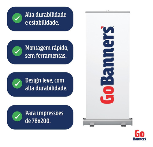 Porta Banner Roll-up 80x200 | Suporte Com Estrutura E Case