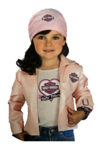 Disfraz Harley Davidson Para Niña, Talla M (5-7 Años), Rosa.