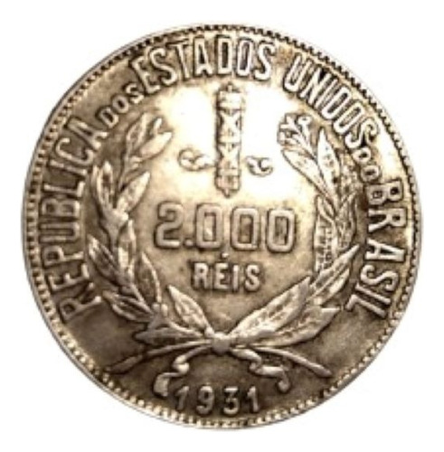 Brasil Moneda 2000 Rèis 1931 Estado Unidos Do Brasil