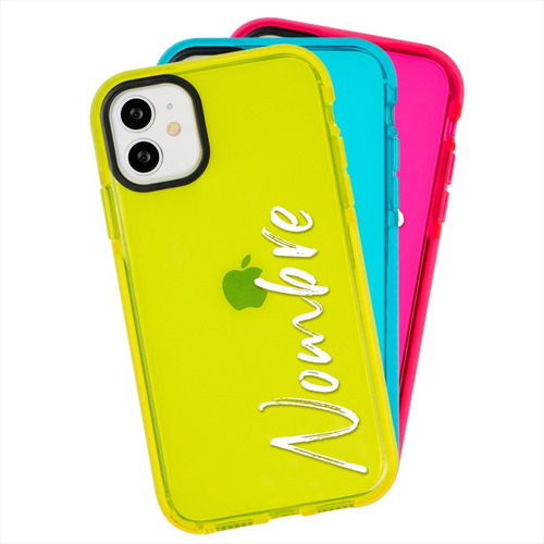Funda Para iPhone Uso Rudo Antigolpes Personalizada Nombre