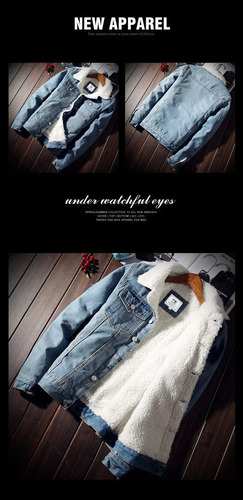 Chaqueta Vaquera Con Forro Polar Para Hombre, Corte Ajustado