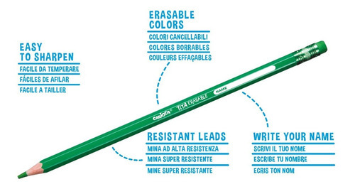 Imagen 3 de 4 de Lapices Color Carioca Tita Erasable X 12 Designed In Italy