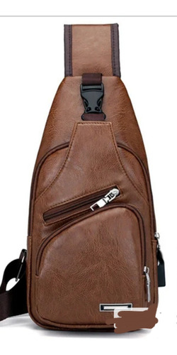 Morral, Mochila, Bandolera Cruzada Eco Cuero Con Entrada Usb