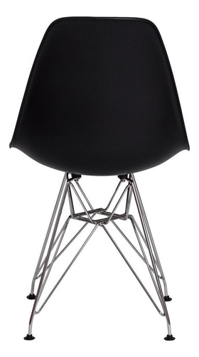 Cadeira Eiffel Eames Preta Base Cromada Sala Cozinha Jantar