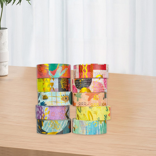 10x Washi Tapes Cintas Adhesivas Decoración Artística
