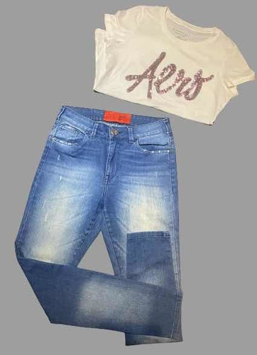 Combo Mujer Talle M/38 Jean Taverniti + Remera Aeropostale