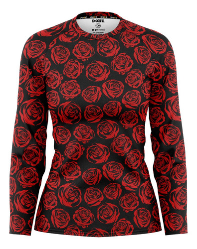 Doxe Jersey Playera Dama Rosas Rojas D0018