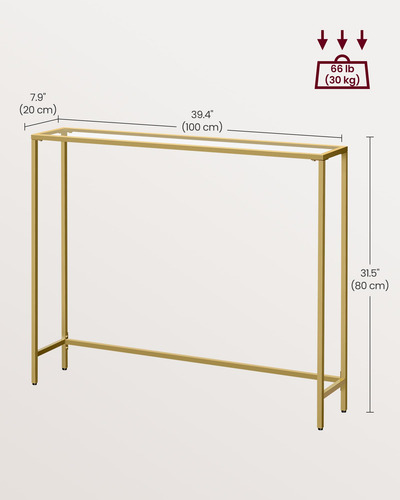 Mesa De Entrada Vidrio Templado Moderna Con Patas Ajustables