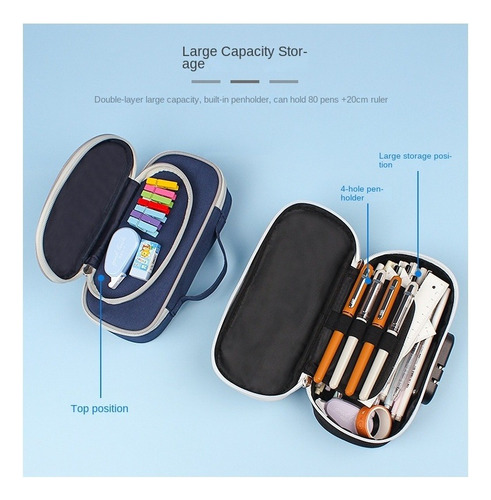 Estuche Para Lápices Con Fútbol Candado De Combinación 23cm