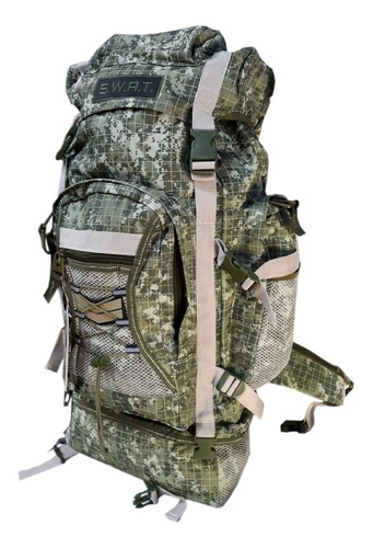 Mochila Mochilero 60 Litros Camuflada Semi Impermeable Viaje