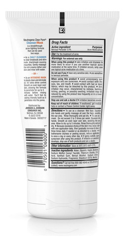Neutrogena Limpiador Mascarilla Neutrogena Clear Pore, 4.2