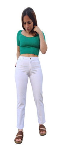 Pantalon Sofia Recto De Gabardina Elastizado
