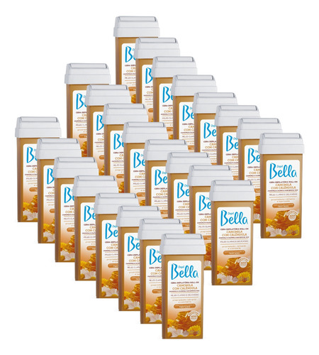 Kit 24 Cera Roll-on Depilação Camomila Calêndula Depil Bella