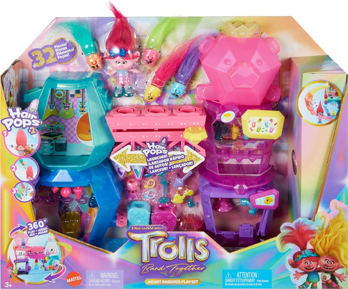 Set D Juego Trolls Mount Rageous Hair Pops 25 Accesorios 