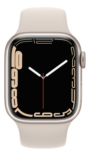 Imagen 2 de 9 de Apple Watch Series 7 (GPS + Cellular, 41mm) - Caja de aluminio color blanco estelar - Correa deportiva blanco estelar