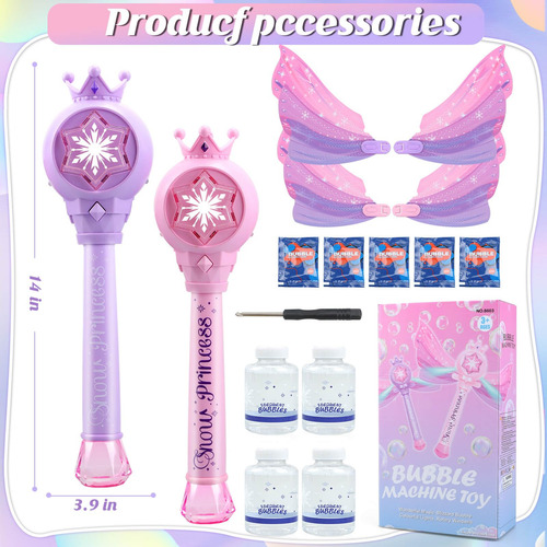 Varitas De Burbujas Niñas 3-6 Años Varita Burbujas Iluminada