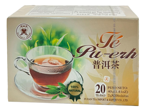 Chá Pu Erh 40g (contém 20 Sachês) - Fujian