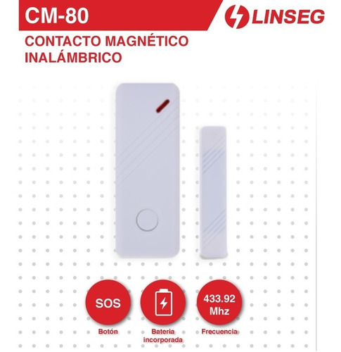 Sensor Alarma Contacto Magnético Inalámbrico Cm80 Puerta