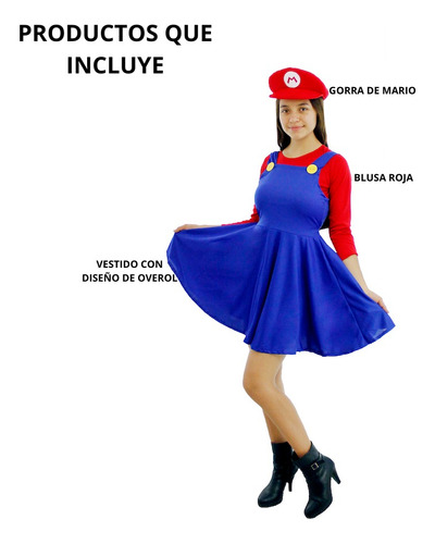 Imagen 3 de 8 de Disfraz Mario Mario Bros Dama