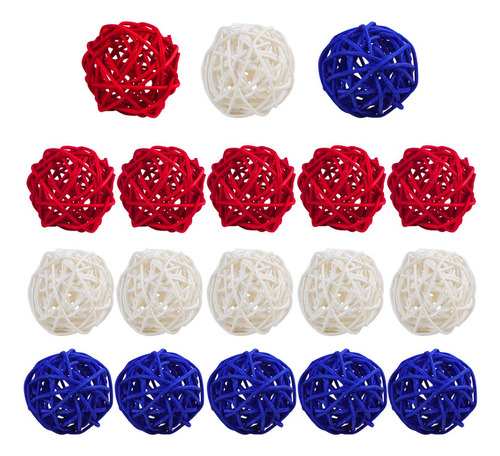 18 Bolas De Ratn Rojo, Blanco Y Azul, Decorativas, 4 De Juli