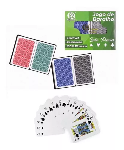 Jogo De Baralho 108 Cartas 100% Plastico Resistente