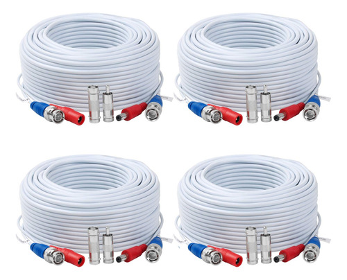 Paquete De 4 Cables De Alimentacin De Video Tainston Bnc De