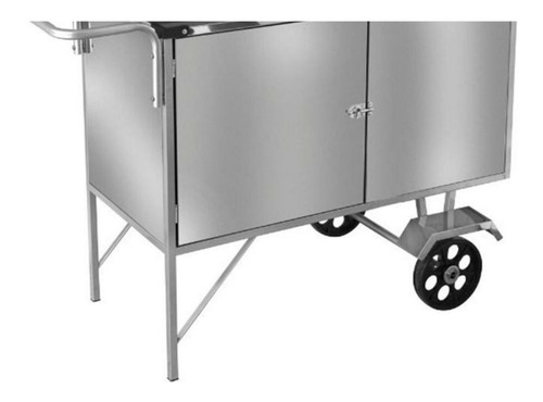 Imagem 2 de 6 de Carrinho De Churrasco Estendido Inox Com Rodas Maciças Cefaz