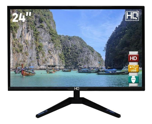 Monitor gamer HQ 24HQ-LED free edge 24" preto 100V/240V