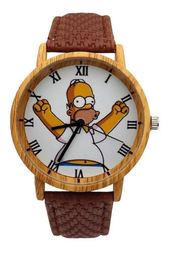 Reloj Homero Simpson Tono Madera Dayoshop