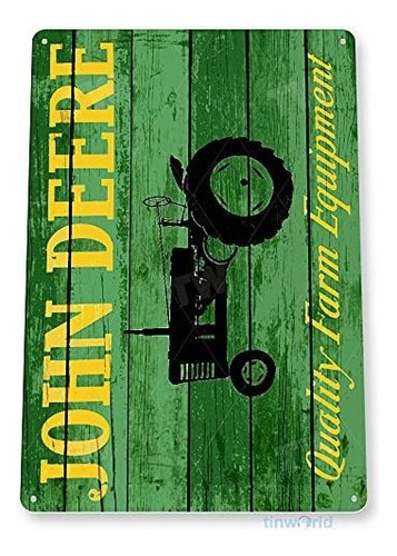 Señales - Tinworld Tin Sign John Deere Tractor Rustic F