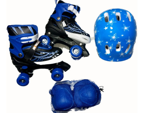 Patines Azul Marino Ajustables Ruedas Clásicas Talla M 23-25