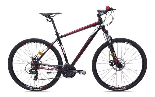 Mountain bike SLP 100 pro R29 16 21v frenos de disco mecánico cambios Shimano Tourney TY500 y Shimano Tourney TY300 color negro/rojo con pie de apoyo  