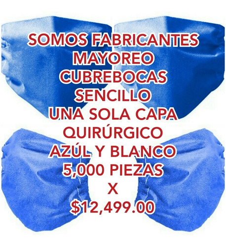 Cubrebocas Mayoreo Económico 1 Una Capa 50pzs Facturamos