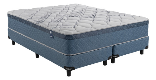 Colchón Y Sommier Belmo Belspring 3 Queen 200x160 60 Cm Altu Color Azul