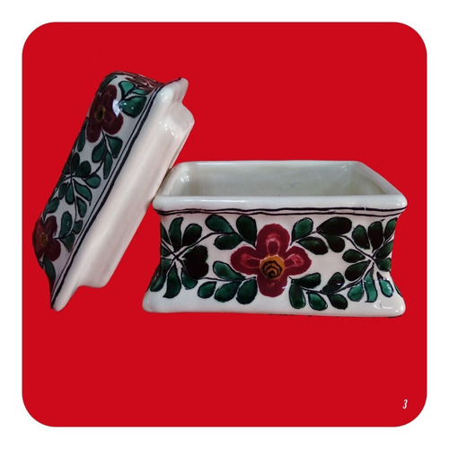 Imagen 3 de 3 de Alhajero Cofre De Talavera Poblana Barroca 12x10cm M3 Lhj