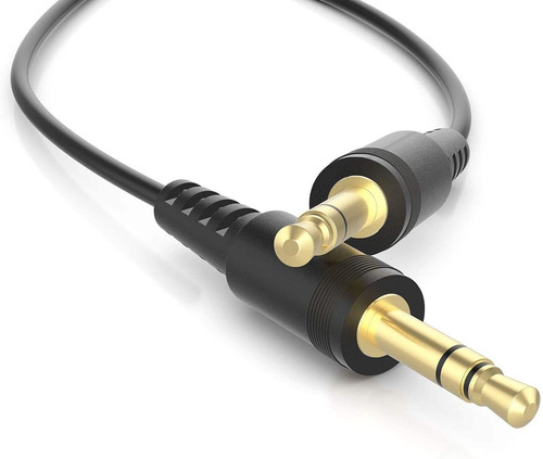 Cable Aux De Audio Estereo 3,5 Mm / M/m | Negro, Corto