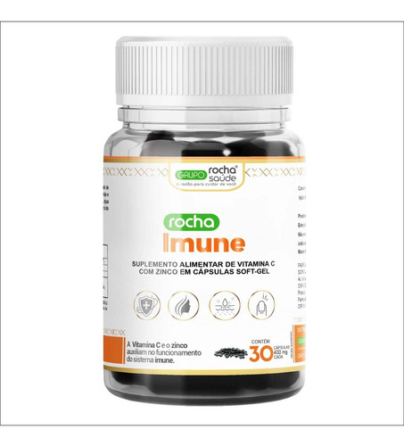 Vitamina C+Zinc: 1 cápsula por día equivale a 5 naranjas, 30 cápsulas con sabor sin sabor
