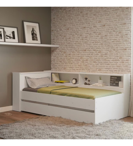 Cama Nido Sencilla Multimueble Con Balda Y Arco 80x215x110
