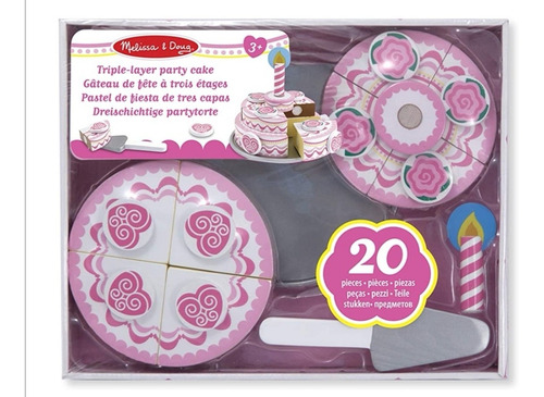 Melissa & Doug Pastel De Fiesta De 3 Capas Madera 