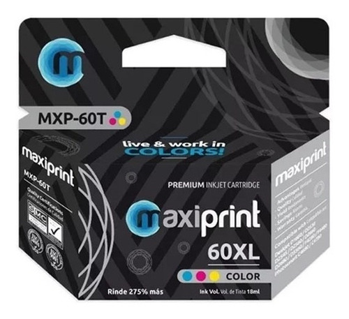 Cartucho Maxiprint Compatible Hp 60xl Tricolor Td